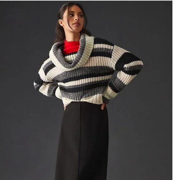 Anthropologie Striped Turtleneck Sweater New With Tags - Picture 1 of 3